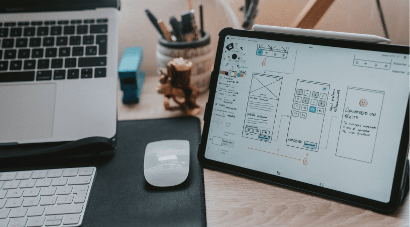 Custom website design sketches
